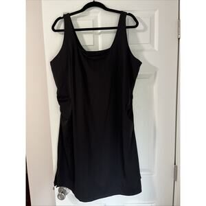 Old Navy Active PowerSoft Women’s 2XL Tennis Tank Dress Black Built-In Bra Short